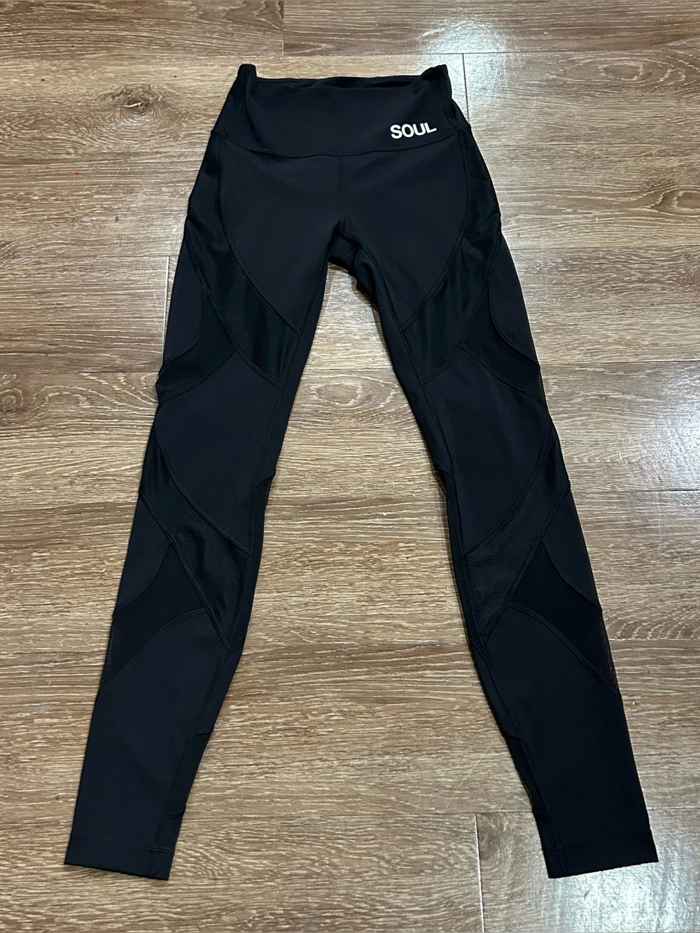 Lululemon Leggings Wunder Under High-Rise Tight 28" Mesh Black Soul Cycle Size 4